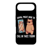 Damn Might Have to Call in Thicc Today Bear Mirror Meme Coque pour iPhone Air