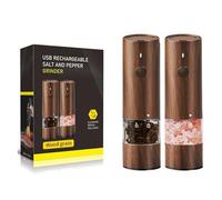 DaMohony Ensemble moulin à poivre et sel électrique, avec lumière LED rechargeable automatique, moulin à poivre noir réglable, moulin à sel et à poivre pour barbecue restaurant cuisine