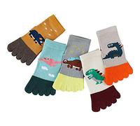 DaMohony Lot de 5 paires de chaussettes à cinq doigts pour garçons et filles de 1 à 12 ans, séparées, 1 à 3 ans, 7 ans