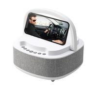 DaMohony Radiowecker Digital mit Wireless Charger, multifunktional Nachttisch Wecker mit LED Nachttischlampe, Bluetooth Lautsprecher, FM-Radio für Schlafzimmer, Wohnzimmer, Büro