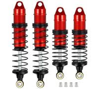 D'Amortisseur Rc Compatible avec LOSI pour Mini 1/16 RC Voiture Amélioration Pièce De Rechange Accessoires Pièces Alliage D'aluminium Rempli D'huile Amortisseur(Red)