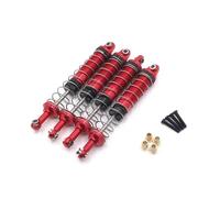 D'Amortisseur Rc Compatible avec MN 999 1/10 RC Voiture Amélioration Modification Pièce De Rechange Accessoires Pièces Détachées Métal Hydraulique Amortisseur(Red)