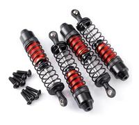 D'Amortisseur Rc Compatible avec Tamiya Boîte À Lunch 1/12 RC Voiture Amélioration Pièces De Rechange 4 Pièces Amortisseurs Hydrauliques en Alliage D'aluminium(Red)