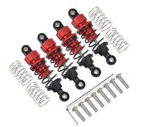 D'Amortisseur Rc Compatible avec Tamiya pour TT02 pour HPI pour Kyosho pour Redcat TA05 TL01 MF01X 1/10 RC pièces de Mise à Niveau de Voiture Amortisseur d'huile en Aluminium(Red)