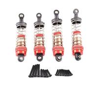 D'Amortisseur Rc pour SCY pour MJX H16H 14301 14210 1/16 1/12 1/14 1/16 75 Mm 81 Mm X18A-1 Ensemble D'amortisseurs en Métal pour Voiture RC Pièces De Mise À Niveau Accessoires(Silver Red)