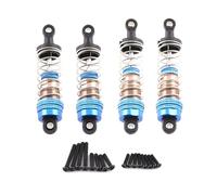 D'Amortisseur Rc pour SCY pour MJX H16H 14301 14210 1/16 1/12 1/14 1/16 75 Mm 81 Mm X18A-1 Ensemble D'amortisseurs en Métal pour Voiture RC Pièces De Mise À Niveau Accessoires(Silver Blue)