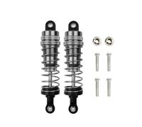 D'Amortisseur Rc pour Wltoys 144001 1316 1/14 2 Buah Peredam Kejut Depan Belakang Logam Aluminium pour RC Mobil Chenille Kursus Singkat Truk Remplacement De Mise À Niveau(Gray)