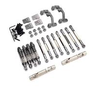 D'Amortisseur Rc pour WPL C14 C24 C24-1 C54 1/16 Métal pour Châssis Biellette Tige De Traction Support Amortisseur Arbre Transmission Ensemble RC Voiture Mise Niveau Pièces Rechange(Gray)