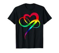 D'amour Homo Symbole Cadeaux en Polyamour Coeur Arc-en-ciel T-Shirt