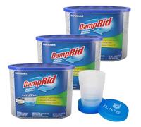Damp Rid Bucket Lot de 3 absorbeurs d'humidité au charbon de bois, absorbeur d'humidité et éliminateur d'odeurs pour la maison, la salle de bain et le sous-sol, 300 ml jetables - Emballage ILIOS