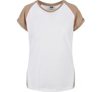 Dámské tričko Urban Classics Ladies Contrast Raglan Tee white/softtaupe - 5XL