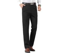 DAMYTION Moonighty Pantalon classique haute élasticité pour homme Coupe droite Slim Pantalon de costume extensible Pantalon de costume tendance décontracté, Noir , 33 W