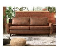 Lisa Design - Canapé Convertible Dan en Microfibre - Canapé Lit - Sofa Marron 3 Places - Salon Industriel/Vintage/Rétro