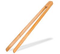 Dan&Co Pince de cuisine en bois de bambou | Pince de service et de cuisson premium et respectueuse de l'environnement, anti-adhésive, frits, barbecue | Ustensile de cuisine pratique | Longueur 45 cm