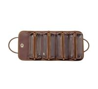 Dan Dan Trousse de maquillage enroulable avec 4 poches étanches amovibles - Cuir PU, organisateur de maquillage compact et facile à transporter pour femme