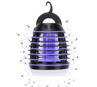 DAN&DRE Lampe Anti-Mouches 2 en 1, LED Violette Anti-Insectes, étanche IP67 5 W, Attrape-Mouches électrique Silencieux avec 3 Niveaux de luminosité pour Intérieur et Extérieur, Camping,