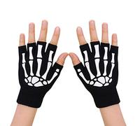 Dan&Dre Mitaines d'hiver unisexes en tricot phosphorescentes, Noir , S