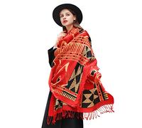 DANA XU Écharpe pour femme 100% pure laine, taille L, 87 rouge, 96 * 43 INCHES