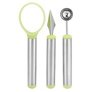DANAIXZ 3 pièces en acier inoxydable cuillère à fruits ensemble pastèque Baller couteau à découper éplucheur outils de cuisine pour melon cantaloup miellat vert 5.7x20.5 cm