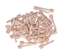 DANAIXZ 50 pièces bâtonnets à miel en bois naturel 8 cm baguette de distribution d'agitateur de miel pour les faveurs de mariage cadeaux de fête outil de bruinage de miel fait mais