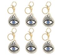 DANAIXZ 6 PCS Oeil Porte-clés Élégant Goutte D'eau Conception Alliage Métal Porte-clés Élégant Sac À Main Sac À Dos Accessoires Clés De Voiture Bijoux Coffret Cadeau Noir Bleu