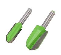 DANAIXZ Box Router Bit Set 2Pcs 8 pouces Tige Plat Bol à découper Plateau Modèle Modèle pour les projets de menuiserie Alliage d'acier au tungstène Vert vif