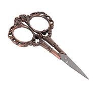 DANAIXZ Ciseaux de couture à motif de fleurs vintage, en acier inoxydable, pour broderie, point de croix, pour coupe de tissu, papier, travaux manuels, couture, bricolage, cuivre a (Placage de cuivre