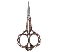 DANAIXZ Ciseaux de couture à motif de fleurs vintage, en acier inoxydable, pour broderie, point de croix, pour coupe de tissu, papier, travaux manuels, couture, bricolage, cuivre a (Bronze)