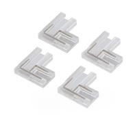 DANAIXZ Connecteur COB FCOB 8 mm 20 pièces Connecteur de Bande V + V-LED Transparent en Forme de L à 2 Broches pour l'extension de l'alimentation d'épissure Matériau ABS Aucune sou