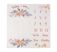 DANAIXZ Couverture Douce et Confortable, Lavable, à Motif de Fleurs, pour Mois, Accessoires de Photographie pour Nouveau-nés et décoration de Chambre d'enfant