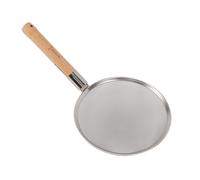 DANAIXZ Cuillère d'écumoire en acier inoxydable de qualité professionnelle avec ultra fine et manche ergonomique en bois Grande passoire à fente pour la cuisson de la friture Drai (26 cm/10,2 pouces