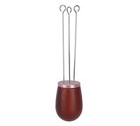 DANAIXZ Distributeur professionnel de poudre de café de type aiguille, manche en bois, outil d'agitation en acier inoxydable pour nivellement du marc d'espresso, accessoire 13,3 c (Or rose)