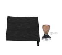 DANAIXZ Ensemble de pilon à café de 58 mm avec tapis de bourrage en silicone, outils de en acier inoxydable de qualité supérieure pour la cuisine à domicile, poignée en bois durab (Noire)