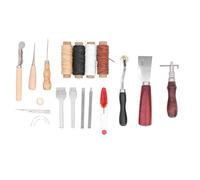 DANAIXZ Ensemble d'outils professionnels pour l'artisanat du cuir, kit de travail du cuir fait à la main, outils de réparation complets pour couture, poinçonnage, coupe, couture de