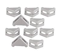 DANAIXZ Équerre d'angle en alliage d'aluminium en forme de L, lot de 10, 28 x 28 mm, fixation robuste à angle droit avec trous ovales pour le renforcement des portes de meubles et