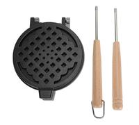 DANAIXZ Gaufrier antiadhésif double face, mini gaufrier antiadhésif pour gaufres, grille-pain, sandwich, gaufrier de camping en alliage d'aluminium, idéal pour un usage domestique,