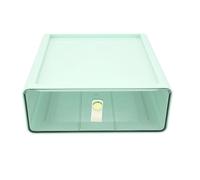 DANAIXZ Grand tiroir transparent, boîte de rangement, organisateur de bureau transparent, matériau PET empilable pour l'organisation du bureau, de la maison et du dortoir (Verte)