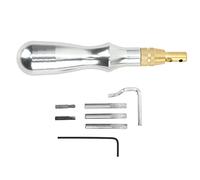 DANAIXZ Groover professionnel pour couture du cuir, ensemble d'outils multifonctions 5 en 1 avec poignée en aluminium pour le bricolage du cuir, coupe et poinçonnage des bords avec