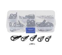 DANAIXZ Guides de Canne à pêche en céramique, Cadre en Acier Inoxydable, Ensemble d'anneaux de Pointe, kit de réparation pour Cannes à pêche, pièces de Rechange Anti-durables, Tailles