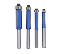 DANAIXZ Jeu de 4 embouts de routeur à garniture affleurante, tige de 1/4 de pouce, pointe en carbure d'acier au tungstène, embouts de coupe de haute précision pour le travail du bo