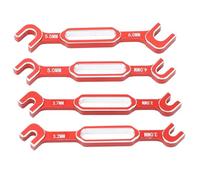 DANAIXZ Jeu de clés pour voiture télécommandée, kit d'outils de démontage de rotule, tendeur, écrou, en alliage d'aluminium, pour l'entretien des véhicules télécommandés, 4 pièces, (Rouge)