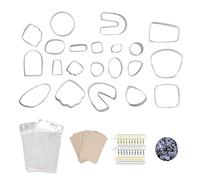 DANAIXZ Kit de 121 pièces pour boucles d'oreilles en pâte polymère, outils en acier inoxydable pour la création de bijoux DIY, avec 21 emporte-pièces. Idéal pour les débutants, les