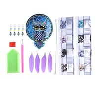 DANAIXZ Kit de bricolage d'art en strass, pendentif en plume décorative scintillante, artisanat fait à la main pour la maison, le jardin, la fête de mariage, idée cadeau créative