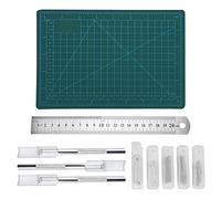 DANAIXZ Kit de couteaux de sculpture professionnels avec 50 lames, tapis de découpe A5, tampon de gravure, règle en acier inoxydable pour bricolage, artisanat, scrapbooking, fabric