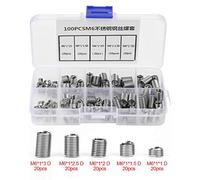 DANAIXZ Kit d'inserts filetés hélicoïdaux en acier inoxydable M6, 100 pièces, pour la réparation des trous de vis dans les métaux mous, en alliage d'aluminium et de magnésium, pièc