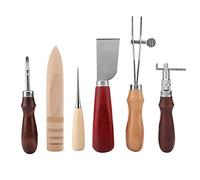 DANAIXZ Kit d'outils professionnels d'artisanat du cuir 6 pièces en acier inoxydable, ensemble de travail du cuir comprenant un couteau de coupe Groover pour les travailleurs du cu