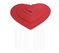 DANAIXZ Lot de 16 décorations murales et plafonds en forme de cœur d'amour rouge 3D à suspendre, guirlande de cartes décoratives romantiques, anniversaire de mariage, Saint-Valenti