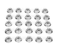 DANAIXZ Lot de 25 écrous à bride en acier inoxydable, résistants à la corrosion, pour serres, fixations antirouille avec dents dentelées pour un montage sécurisé dans les projets d (Écrou de bride M6)