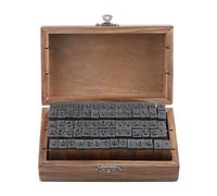 DANAIXZ Lot de 70 tampons en caoutchouc alphabet vintage en bois fabriqués à la main pour scrapbooking, fabrication de cartes, kit de bricolage avec boîte de rangement, tampons en