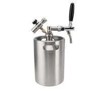 DANAIXZ Mini fût de bière Growler de 5 L, système de distribution de pression portable en acier inoxydable avec régulateur de 60 psi pour bière artisanale brassée à la maison pour